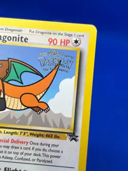 VTG 1999 Pokemon The First Movie WB Kids Dragonite 5 WOTC Black Star Promo MP - Image 4