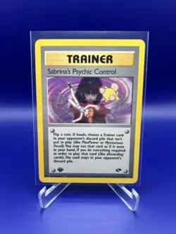Pokemon Sabrina's Psychic Control 121/132 1st Edition Trainer Gym Challenge LP - Image 1