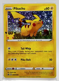 Pikachu SWSH039 Holo Pokemon Card 2020 25th Anniversary General Mills Promo LP - Image 1