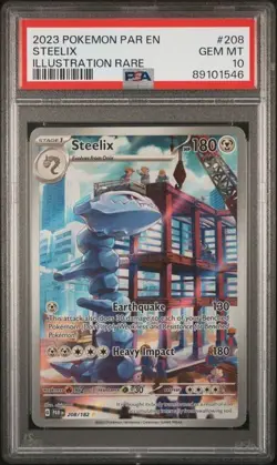 PSA 10 Steelix 208/182 2023 Paradox Rift Illustration Rare Pokemon Card - Image 1