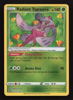 Pokemon Card Radiant Tsareena 016/195 Shiny Holo Rare Silver Tempest NM - Image 1