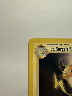 1st Edition Lt. Surge’s Raichu 28/132 Gym Heroes Rare – Clean Front LP Pokemon - Image 3