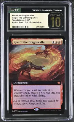 RITE OF THE DRAGONCALLER Foundations Extended Art Foil CGC Pristine 10 MTG - Image 1