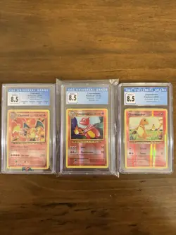 Pokemon Evolutions 2016 Reverse Holo CGC 8.5 Charizard Charmeleon Charmander Lot - Image 1