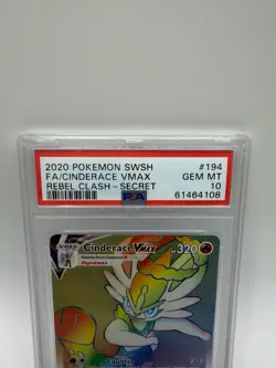 PSA 10 Cinderace VMAX 194/192 Secret Rare – Rebel Clash Pokemon - Image 2