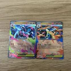 Mega Charizard X Ex 029 & Mega Charizard Y Ex 030 Black Star Promo Pokemon - Image 1