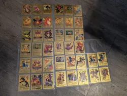Gold Foil Pokemon Card GX Vmax V Cosplay Fan Art Cards Pikachu, Charizard Lot - Image 1