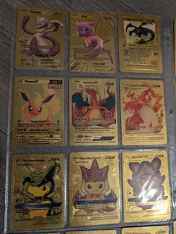 Gold Foil Pokemon Card GX Vmax V Cosplay Fan Art Cards Pikachu, Charizard Lot - Image 2