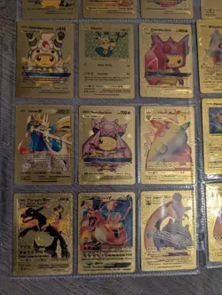 Gold Foil Pokemon Card GX Vmax V Cosplay Fan Art Cards Pikachu, Charizard Lot - Image 4