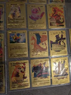 Gold Foil Pokemon Card GX Vmax V Cosplay Fan Art Cards Pikachu, Charizard Lot - Image 5