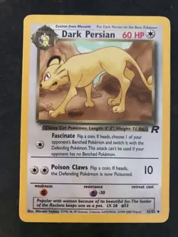 Dark Persian 42/82 Pokemon Team Rocket Set Vintage Unlimited LP - Image 1