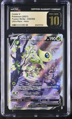 2021 Pokemon Celebi V Fusion Strike Ultra Rare Holo Pristine 10 CGC 245/264 - Image 1