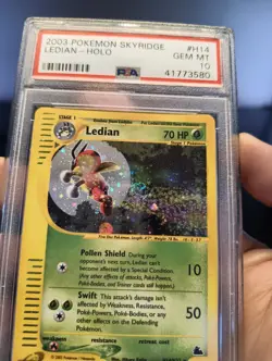 2003 POKEMON SKYRIDGE #H14 LEDIAN HOLO PSA 10 w/ SWIRL - Image 3
