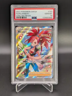 2021 POKEMON SWORD & SHIELD CHILLING REIGN #191 FULL ART/FLANNERY PSA 10 - Image 1