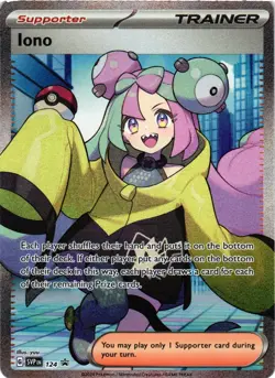 Pokemon TCG Iono 124 Sv: Scarlet & Violet Promo Trainer Full Art Holo NM - Image 1