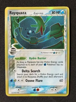 Pokemon TCG Rayquaza Delta Holo Card 16/110 Species Holo Rare EX Holon Phantoms - Image 1
