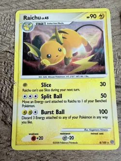 2008 Pokemon TCG Holo Cards Lot Of 2 - Darkrai & Raichu Holo - Condition (HP) - Image 3