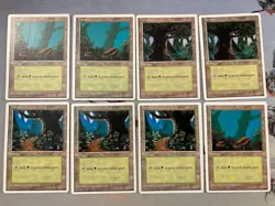 MTG Magic Alternate 4th Edition Forest LOT of 8 Forests Alt Fourth 4th - Image 1