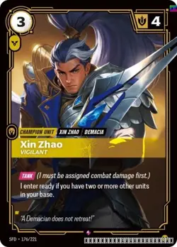 Xin Zhao - Vigilant [SFD - 176/221] - NM [Foil] TCG Riftbound - Image 1
