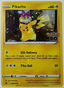 Pikachu SWSH234 Cosmos Holo Heavily Bleed Error Rare Pokemon TCG ✨ Promo - Image 1