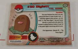 Diglett #50 Holo Foil TV Animation Edition Pokemon Topps Chrome 2000 Nintendo - Image 2