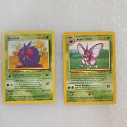 Pokemon Base Set 2 Venonat 97/130 Venomoth31/130 WotC 1999 English - Image 1