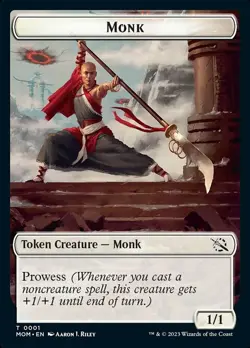 1 x Monk Token - March of the Machine - Light Play - MTG - Image 1