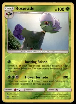 Roserade 5/156 Rare Ultra Prism Pokemon Reverse Holo Moderately Played - Image 1