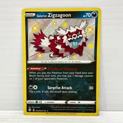 Galarian Zigzagoon SV078/SV122 - Pokemon TCG Shining Fates - Shiny Rare NM - Image 1