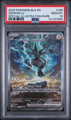 2025 POKEMON BLK EN-BLACK BOLT SPECIAL ILLUSTRATION RARE #166 ZEKROM EX PSA 10 - Image 1