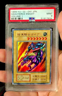 YUGIOH PSA 9 GAIA THE FIERCE KNIGHT | 1999 VOLUME 1 Ultra Rare INITIAL PRINT 🎁 - Image 1