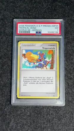 Tropical Wind German DP25 PSA 7 Worlds 2008 Promo Pokemon Trophy Card Tropenwind - Image 1