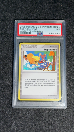 Tropical Wind German DP25 PSA 7 Worlds 2008 Promo Pokemon Trophy Card Tropenwind - Image 2