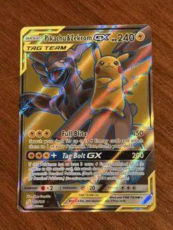 Team Up Pikachu Zekrom GX Ultra Rare Holo Card 162/181. Textured. Pokemon TCG - Image 1