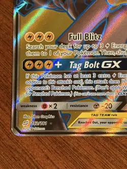 Team Up Pikachu Zekrom GX Ultra Rare Holo Card 162/181. Textured. Pokemon TCG - Image 5