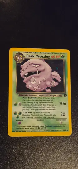 Dark Weezing 14/82 Unlimited Holo Rare Team Rocket Pokemon HP - Image 1