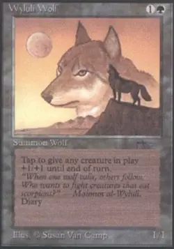 1 x Wyluli Wolf (Dark) - Arabian Nights - NM-Mint - MTG - Image 1
