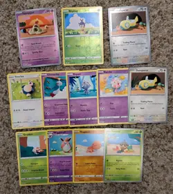 Lot of 12 Asako Ito Pokemon TCG Cards, knit Snorlax - Image 1