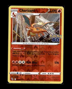 Charizard Holo Rare Pokemon GO PGO Fire Reverse Holo 010/078 NM - Image 1