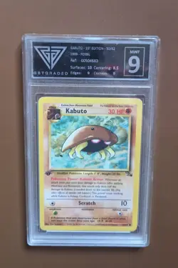 Kabuto 50/62 Fossil 1st Edition GETGRADED 9 MINT NOT PSA 1999 Pokemon - Image 1
