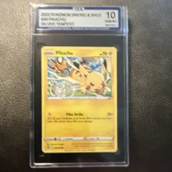 2022 Pokemon Pikachu 049/195 Silver Tempest ISA 10 Graded Regular - Image 1