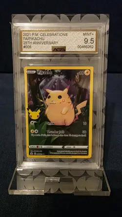 Pokemon 2021 Celebrations Pikachu Full Art Holo #005/025 AGS 9.5 Mint+ - Image 1