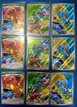 Pokemon First Partner Illustration Collection Series 1 Kanto Gen 1 Starters x3 - Image 1