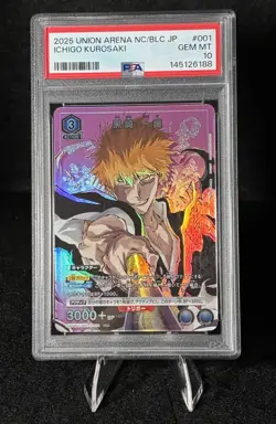 2025 Union Arena Bleach Ichigo Kurosaki #001 Super Rare PSA 10 Gem Mint JP - Image 1