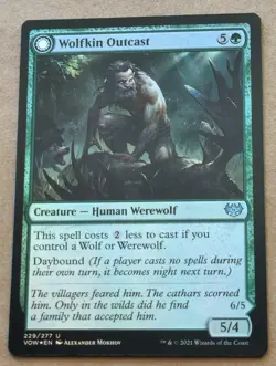 MTG Wolfkin Outcast FOIL Innistrad Crimson Vow 229 Mint - Image 1