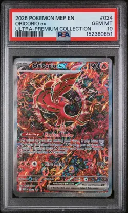 2025 POKEMON MEP EN-ME BLACK STAR PROMO 024 ORICORIO EX MEGA CHARIZARD PSA 10 - Image 1