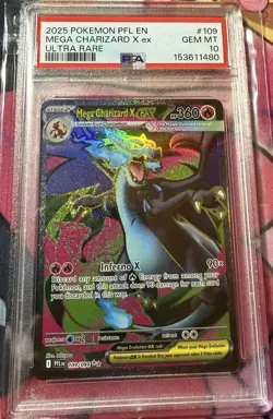 2025 POKEMON PFL EN #109-PHANTASMAL FLAMES ULTRA RARE MEGA CHARIZARD X ex PSA 10 - Image 1