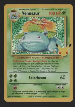 Pokemon Celebrations Venusaur 15/102 Classic Collection Holo Near Mint - Image 1