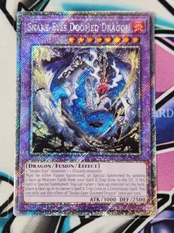 YUGIOH RA05-EN039 Snake-Eyes Doomed Dragon Platinum Secret Rare 1ST EDITION - Image 1