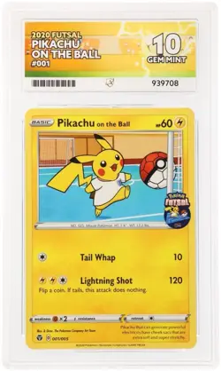 ACE 10 Pikachu on the Ball 001/005 Futsal Promo Pokemon Card GEM MINT - Image 1